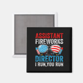 Instant Fireworks Director Funny 4 juli Mannen Wo Magneet (Voorkant / Achterkant)