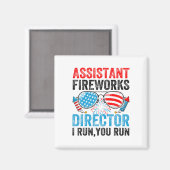 Instant Fireworks Director Funny 4 juli Mannen Wo Magneet (Voorkant / Achterkant)