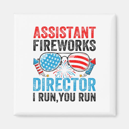 Instant Fireworks Director Funny 4 juli Mannen Wo Magneet (Voorkant)