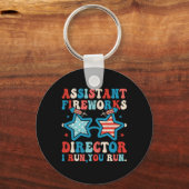 Instant Fireworks Director Funny 4 juli Mannen Wo Sleutelhanger (Voorkant)