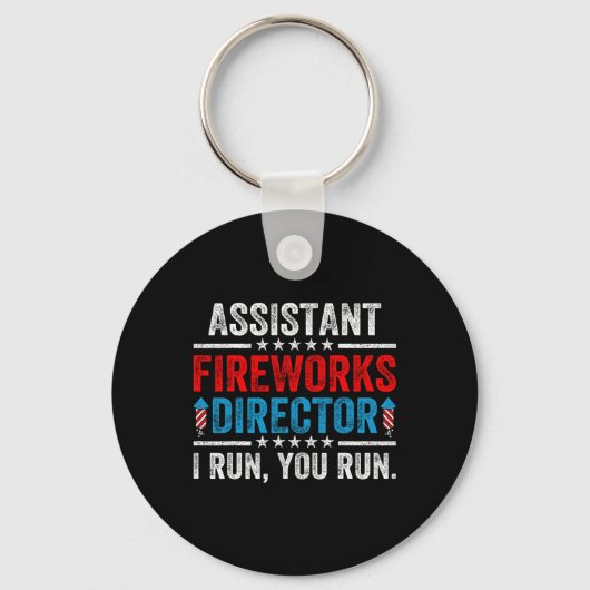 Instant Fireworks Director Funny 4 juli Mannen Wo Sleutelhanger (Voorkant)