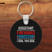 Instant Fireworks Director Funny 4 juli Mannen Wo Sleutelhanger (Voorkant)