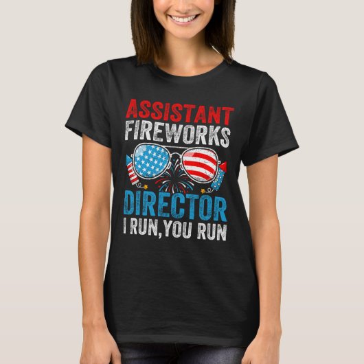 Instant Fireworks Director Funny 4 juli Mannen Wo T-shirt (Voorkant)