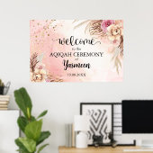 Instant Floral Aqiqah Aqeeqah Welkom Poster teken (Thuiskantoor)