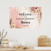 Instant Floral Aqiqah Aqeeqah Welkom Poster teken (Keuken)