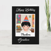 Instant foto anime kinder kleurverjaardag kaart (Voorkant)