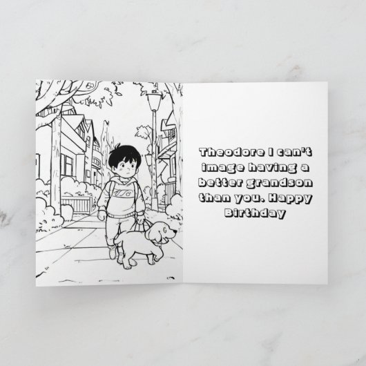 Instant foto anime kinder kleurverjaardag kaart (Binnen)