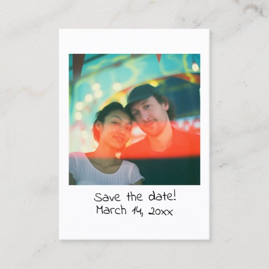 Instant foto bruiloft opslaan van de datum invoege visitekaartje (Voorkant)