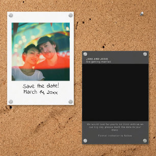 Instant foto bruiloft opslaan van de datum invoege visitekaartje