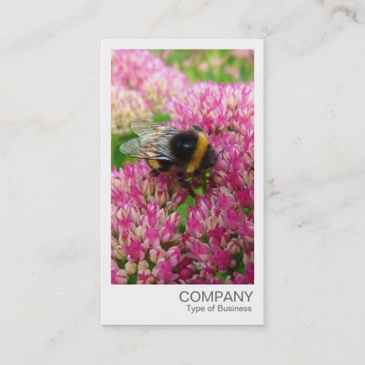 Instant foto - Bumble Bee op Sedum Visitekaartje (Voorkant)