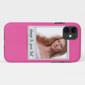 instant foto - fotolijst - op hete roze Case-Mate iPhone case (Achterkant (horizontaal))