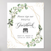 Instant Foto Gastboek Handtekening Geometrisch Euc Poster (Voorkant)