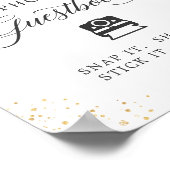 Instant Foto Gastensignaturenboek Roze Bloemen Poster (Hoek)