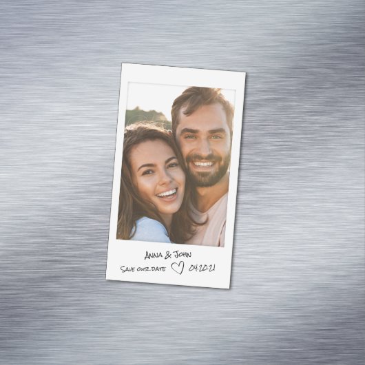 Instant foto met handgeschreven notities Datum ops Magnetisch Visitekaartje (Voorbeeld)