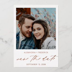 Instant Foto White Chic Save the Date Full Folie Uitnodiging