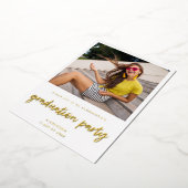 Instant Foto Wit 2 Afstudeerfeest Folie Uitnodiging (Gedraaid)
