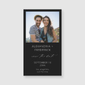 Instant Foto Zwart Chic Save the Date Magneet SM (Voorkant)