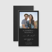Instant Foto Zwart Chic Save the Date Magneet SM (Voorkant / Achterkant)