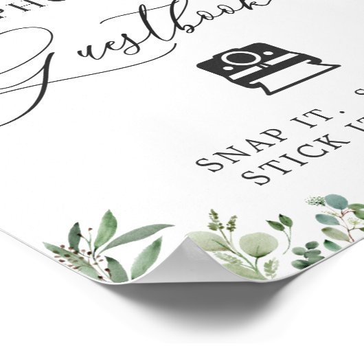 Instant Fotogastenboek Teken Groene Eucalyptus Poster (Hoek)