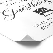 Instant Fotogastenboek Teken Witte Rozen Bloemstuk Poster (Hoek)