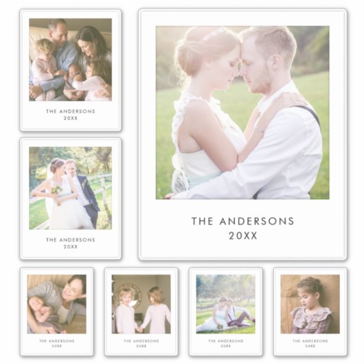 Instant Fotostijl Multi Size Vierkante foto's Sticker (Voorkant)