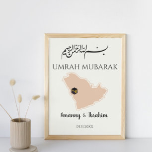 Instant gepersonaliseerde hadj of umrah mubarak is poster
