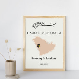 Instant gepersonaliseerde hadj of umrah mubarak is poster
