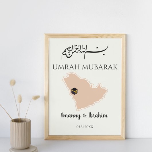 Instant gepersonaliseerde hadj of umrah mubarak is poster