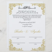 Instant gepersonaliseerde Nikkah huwelijksakte (Voorkant / Achterkant)