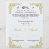 Instant gepersonaliseerde Nikkah huwelijksakte (Voorkant)