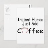 Instant Human Just Add Coffee Briefkaart (Voorkant / Achterkant)
