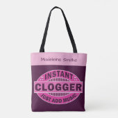 Instant logger voeg gewoon muziekroze toe | Aangep Tote Bag (Achterkant)