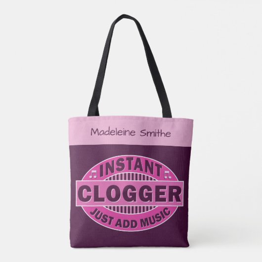 Instant logger voeg gewoon muziekroze toe | Aangep Tote Bag (Achterkant)