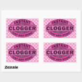 Instant logger voeg gewoon muziekroze toe rechthoekige sticker (Vel)