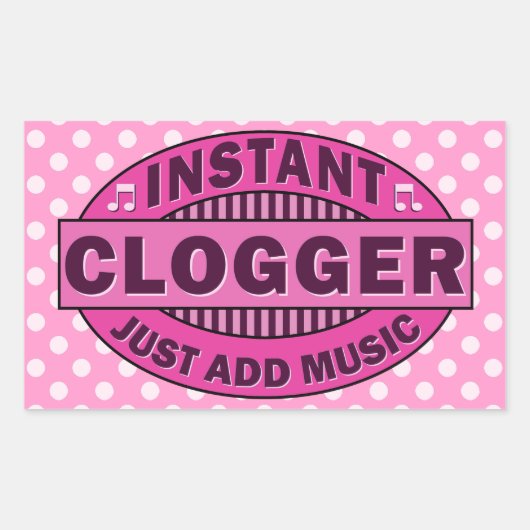 Instant logger voeg gewoon muziekroze toe rechthoekige sticker (Voorkant)