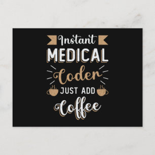 Instant Medical Coder Coffee Codering ICD Coder Briefkaart