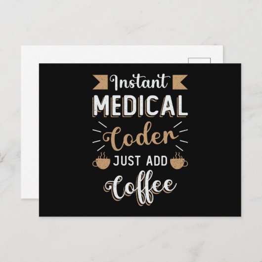 Instant Medical Coder Coffee Codering ICD Coder Briefkaart (Voorkant / Achterkant)