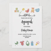 Instant Minimalist Aqeeqah Aqiqah Nodig Kaart uit (Voorkant / Achterkant)