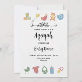 Instant Minimalistische Aqeeqah Aqiqah Uitnodiging