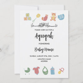 Instant Minimalistische Aqeeqah Aqiqah Uitnodiging