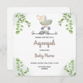 Instant Modern Chic Aqeeqah Aqiqah Nodig Kaart uit (Voorkant / Achterkant)