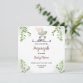 Instant Modern Chic Aqeeqah Aqiqah Nodig Kaart uit (Staand voorkant)