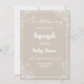 Instant Modern Floral Aqeqah uitnodiging (Voorkant)