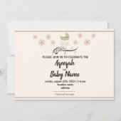 Instant Modern Leuk Meisje Aqeeqah Uitnodiging Kaa (Voorkant)