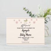 Instant Modern Leuk Meisje Aqeeqah Uitnodiging Kaa (Staand voorkant)
