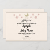 Instant Modern Leuk Meisje Aqeeqah Uitnodiging Kaa (Voorkant / Achterkant)