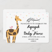 Instant Modern Neutral Aqeeqah Invitation Kaart (Voorkant / Achterkant)