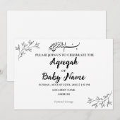 Instant Modern Neutral Aqeeqah Invitation Kaart (Voorkant / Achterkant)