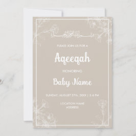Instant Moderne Bloem Aqiqah Uitnodiging