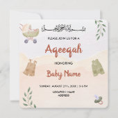 Instant Moderne Boho Aqeeqah Aqiqah Uitnodigingska Kaart (Voorkant)